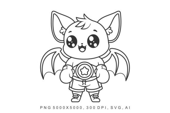 Bat - Boxing: A Playful, Punchy Coloring Asset for Creators Who Love Contrast