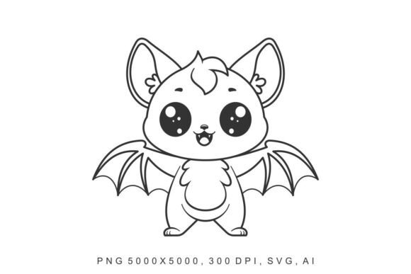 Bat - Smile: A Cute, Standalone Bat for Coloring
