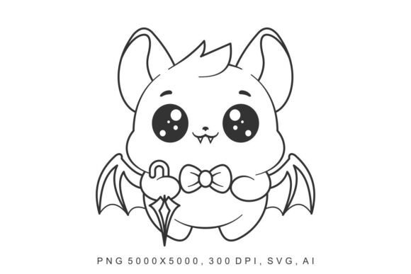 Bat - Umbrella: A Whimsical Vector Asset with Unexpected Design Versatility