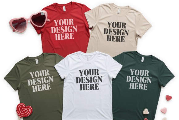 BC3001 Valentine Group T-shirt Mockup 10
