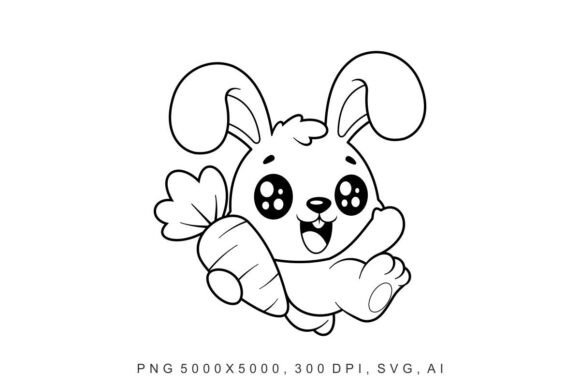 Bunny - Carrots: A Versatile Vector Asset for Creative and Educational Applications
