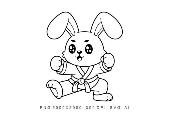 Bunny - Martial Arts Coloring Design