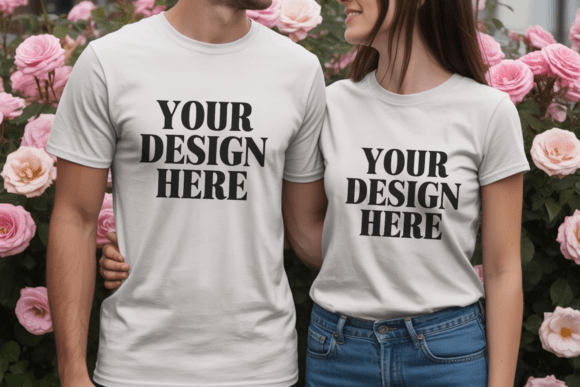 C1717 Valentine Couple T-Shirt Mockup 1