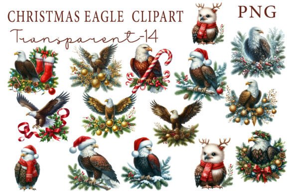 Christmas Eagle Clipart: Versatile, High-Quality Digital Art for Holiday Creativity