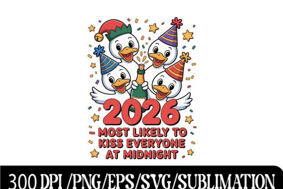 Cute Duck 2026 New Year Party Design
