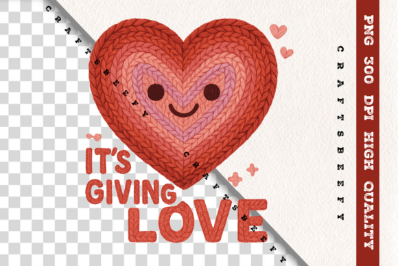 Faux Crochet Heart PNG “It’s Giving Love”: Where Digital Craft Meets Emotional Authenticity