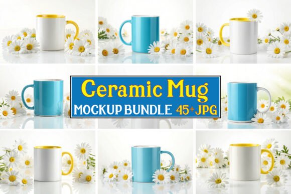 Free Ceramic Mug Mockup Bundle 08