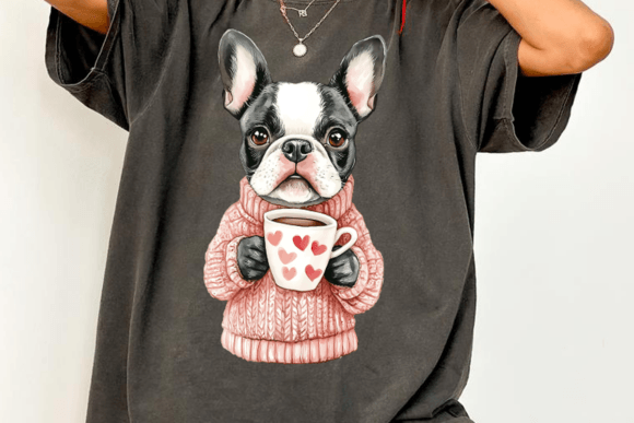 French Bulldog Valentine PNG: Cute Dog Design