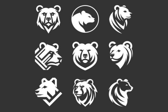 Gentle Bear & Logo Charm Fusion: Free Vector Design Assets for Creative Excellence