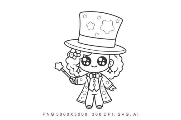 Kids - Magician Coloring Assets for Creative Professionals