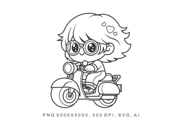 Kids - Scooter Coloring Design
