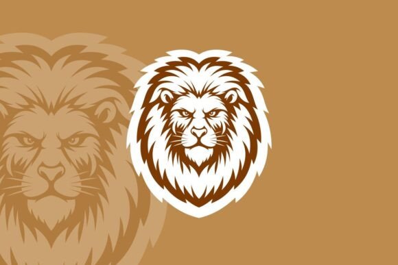 Lion Mascot E-sport Logo Design Vector