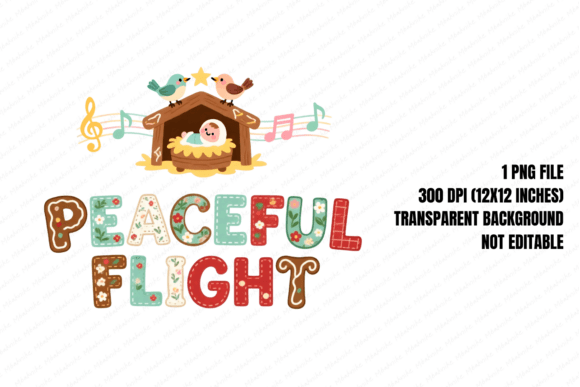 Nativity Birds Peaceful Flight PNG