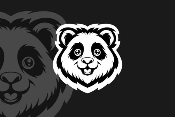 Panda Face Mascot E-sport Logo Vector