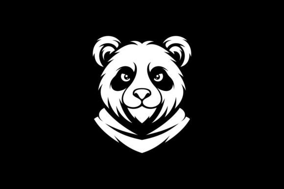 Panda Mascot Illustration Design Logo