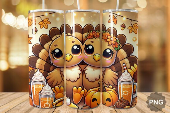 Turkey Tea Party Tumbler Wrap 20oz