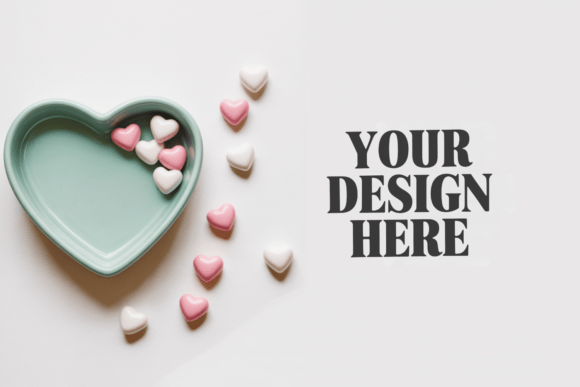 Valentine's Day Flat Lay Heart Mockup