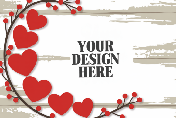 Valentine’s Day Flat Lay Heart Mockup 6