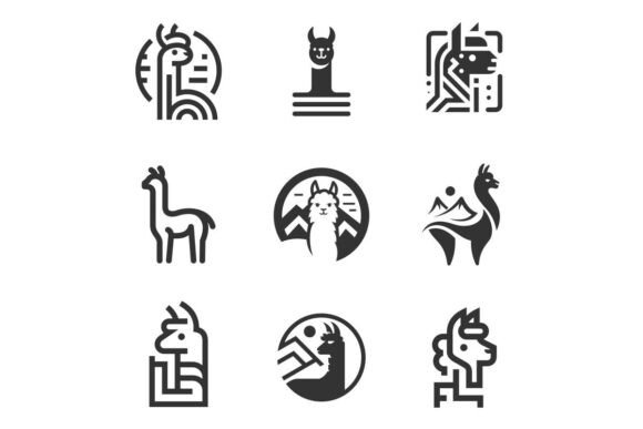 Whimsical Alpaca, Artistic Logo Muse