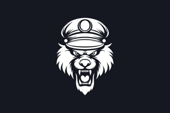 Wolf Wearing a Hat, Mascot Logo Vector